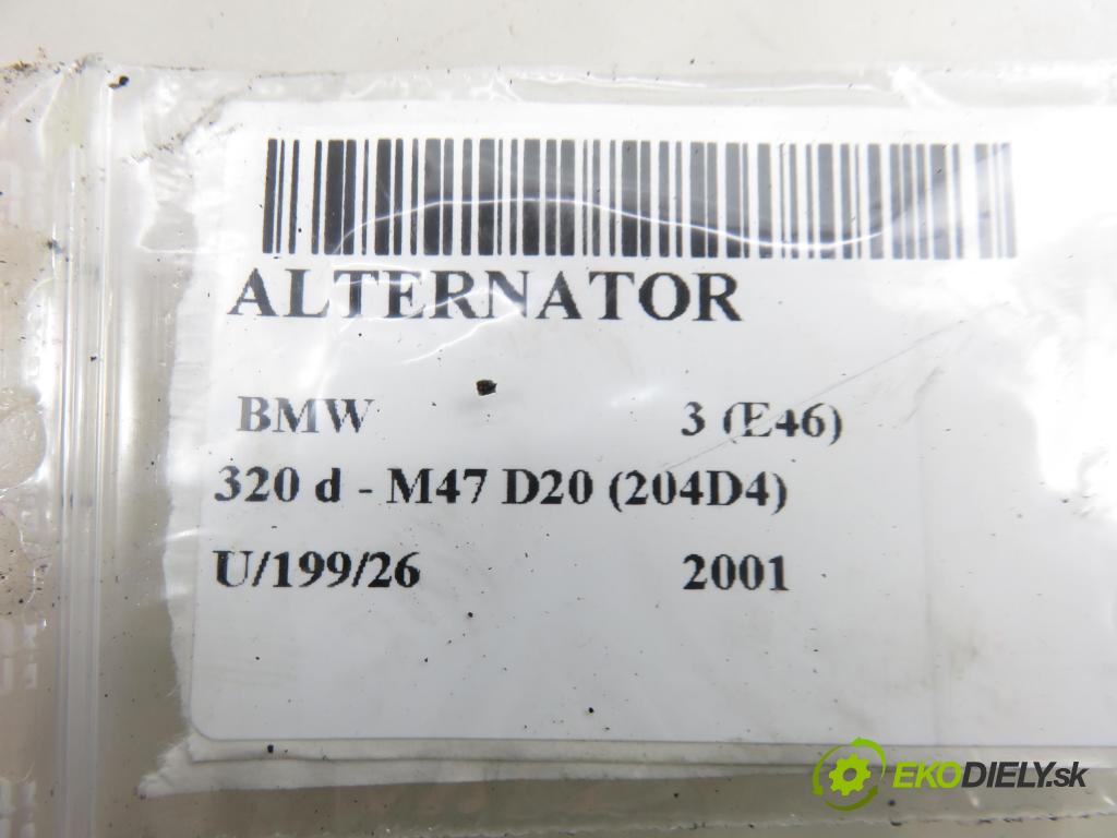 BMW 3 (E46) SEDAN 2001 110,00 320 d 150 - M47 D20 (204D4) 1995,00 Alternátor 7789980 (Alternátor)