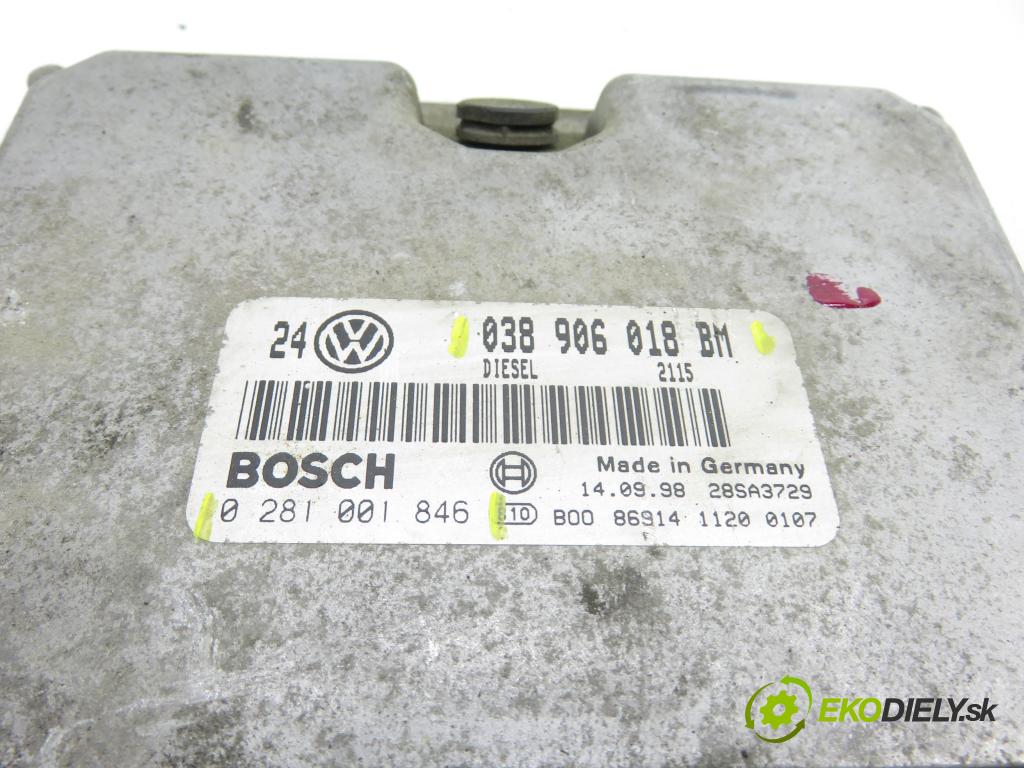 VW GOLF IV (1J1) HB 1998 81,00 1.9 TDI - AHF 1896,00 Riadiaca jednotka Motor 038906018BM ; 0281001846
