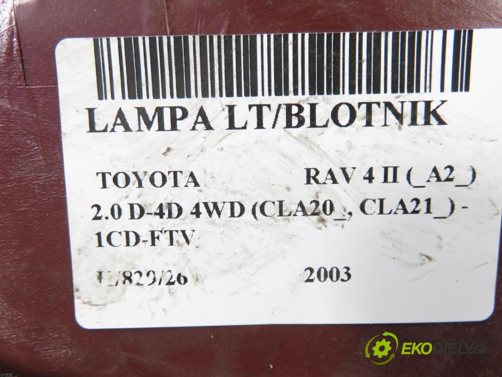 TOYOTA RAV 4 II (_A2_) SUV 2003 85,00 2.0 D-4D 4WD 116 - 1CD-FTV 1995,00 Svetlo ľavé zadné