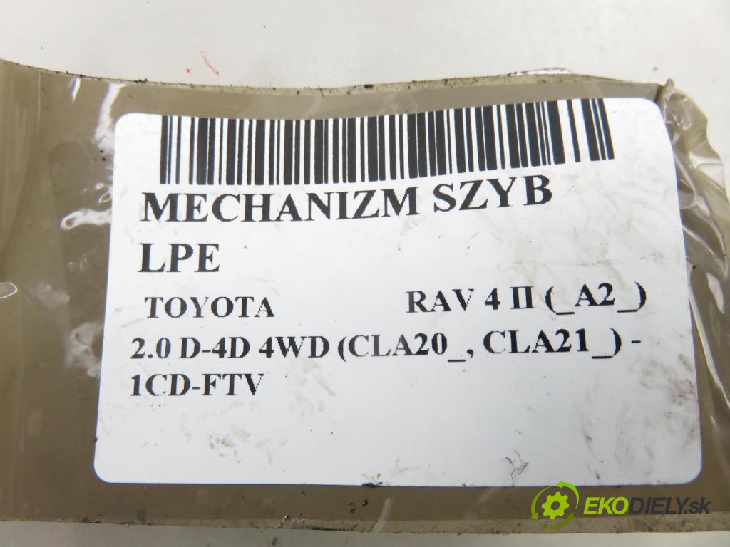 TOYOTA RAV 4 II (_A2_) SUV 2003 85,00 2.0 D-4D 4WD 116 - 1CD-FTV 1995,00 Mechanizmus okien 8572042070 ; 0620401160