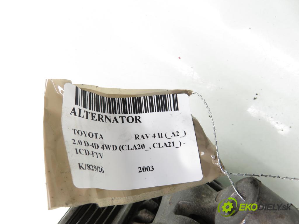 TOYOTA RAV 4 II (_A2_) SUV 2003 85,00 2.0 D-4D 4WD 116 - 1CD-FTV 1995,00 Alternátor 2706027040 (Alternátor)
