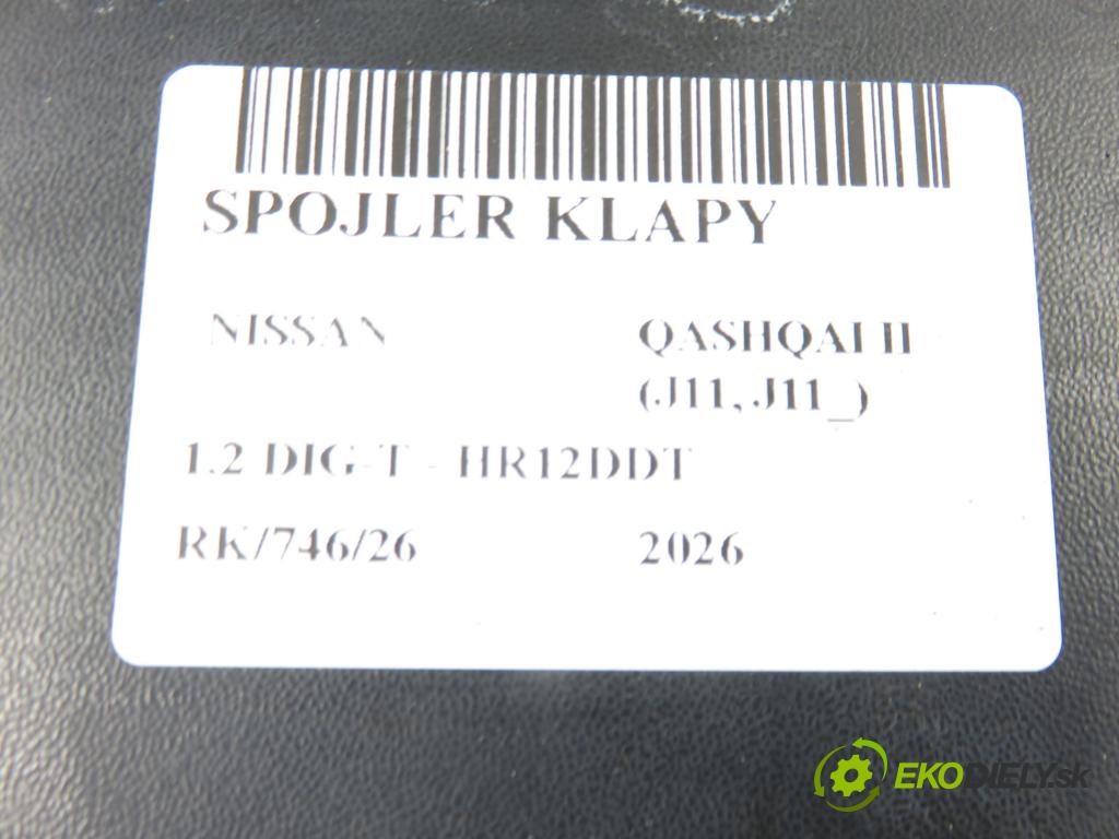 NISSAN QASHQAI II (J11, J11_) CROSSOVER 2015 85,00 1.2 DIG-T - HR12DDT 1197,00 SPOJLER: dverí
