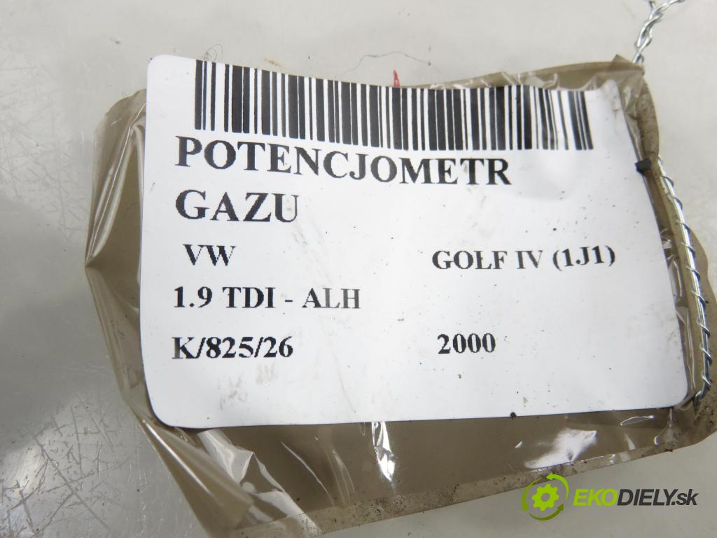 VW GOLF IV (1J1) HB 2000 66,00 1.9 TDI 90 - ALH 1896,00 Potenciometer plynu 1J1721503H ; 6PV00777001 (Potenciometer plynového pedálu)