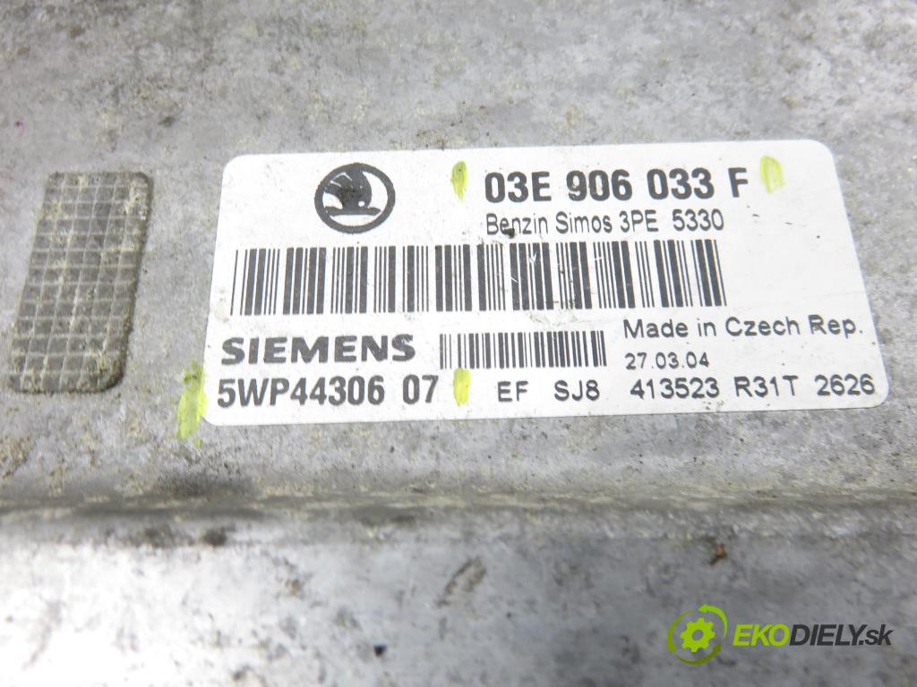 SKODA FABIA I Combi (6Y5) KOMBI 2004 47,00 1.2 - AZQ 1198,00 řídící jednotka motora 5WP4430607 ; 03E906033F