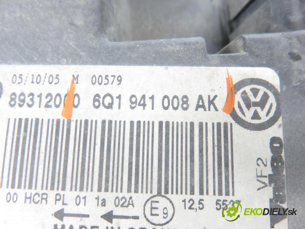 VW POLO (9N_) HB 2006 74,00 1.4 16V - BBZ 1390,00 Svetlo PP 6Q1941008AK
