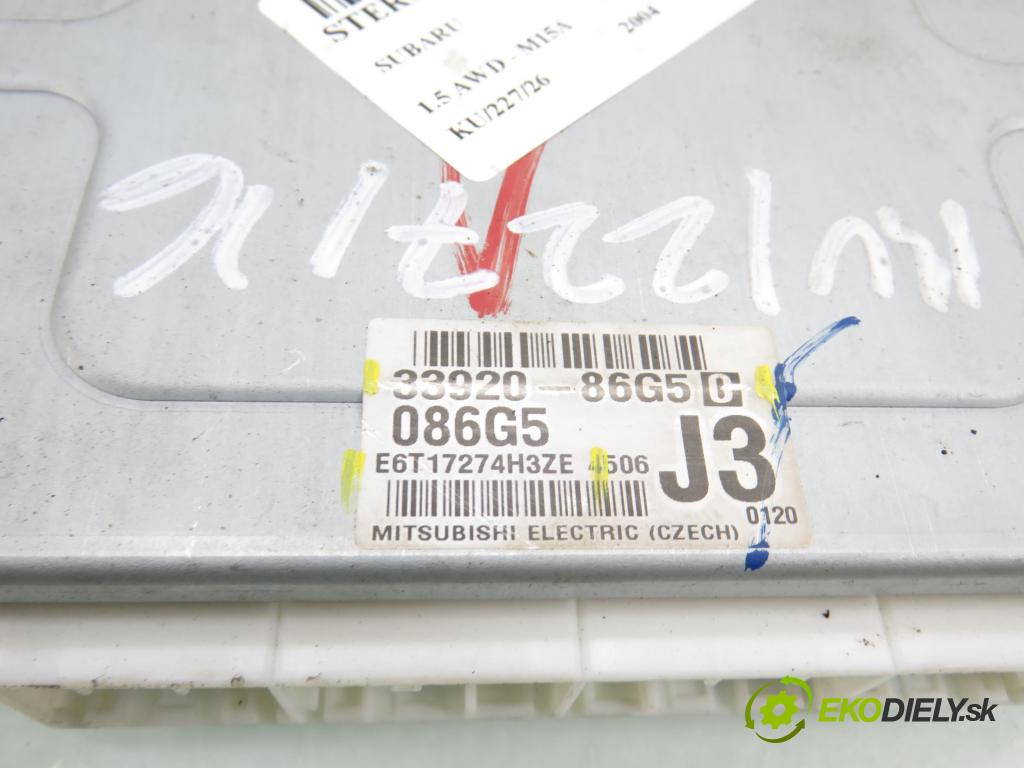 SUBARU JUSTY III (G3X) MINIVAN 2004 79,00 1.5 AWD - 99 M15A 1490,00 Riadiaca jednotka Motor 3392086G50 ; E6T17274H3ZE