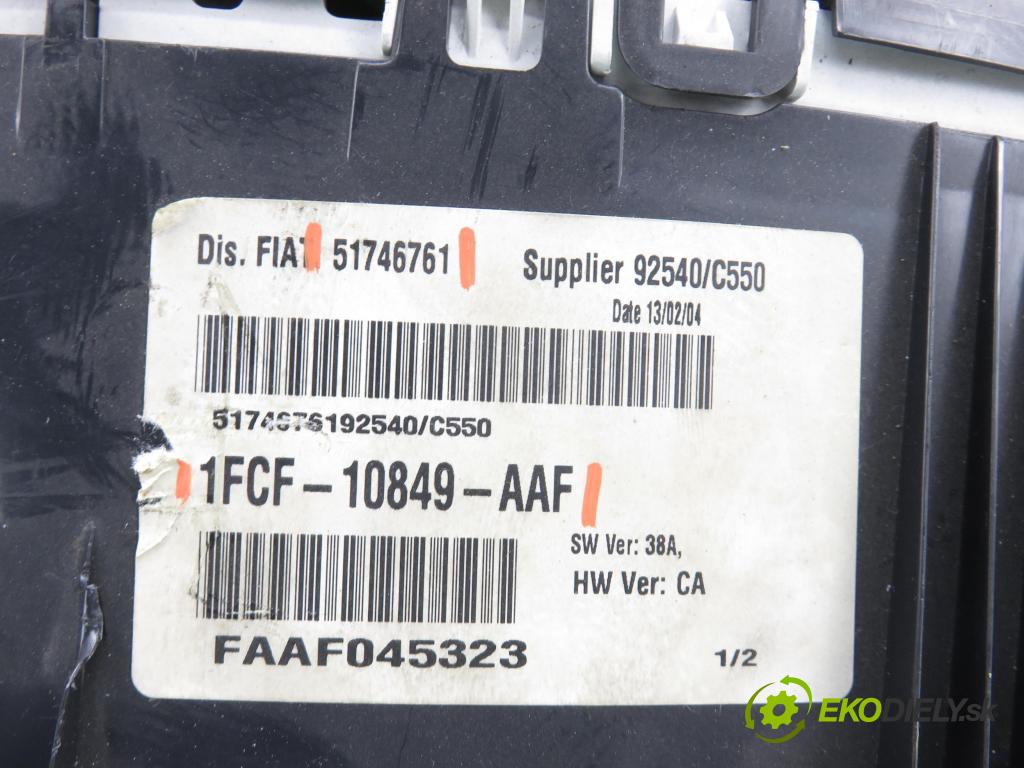 FIAT STILO (192_) HB 2004 76,00 1.6 16V 103 - 182 B6.000 1596,00 Prístrojovka elektrický 1FCF10849AAF ; 51746761