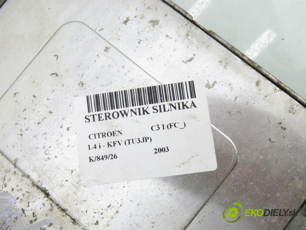 CITROEN C3 I (FC_) HB 2003 54,00 1.4 i - KFV (TU3JP) 1360,00 Riadiaca jednotka Motor 9648293980 ; 9642222380
