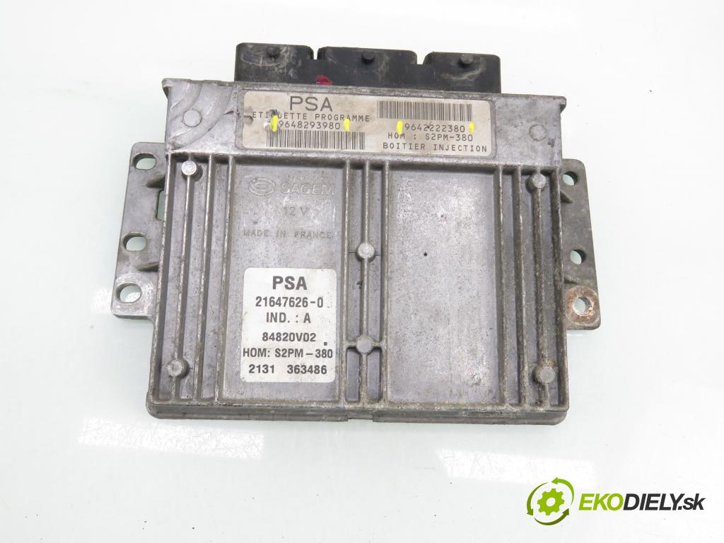 CITROEN C3 I (FC_) HB 2003 54,00 1.4 i - KFV (TU3JP) 1360,00 Riadiaca jednotka Motor 9648293980 ; 9642222380