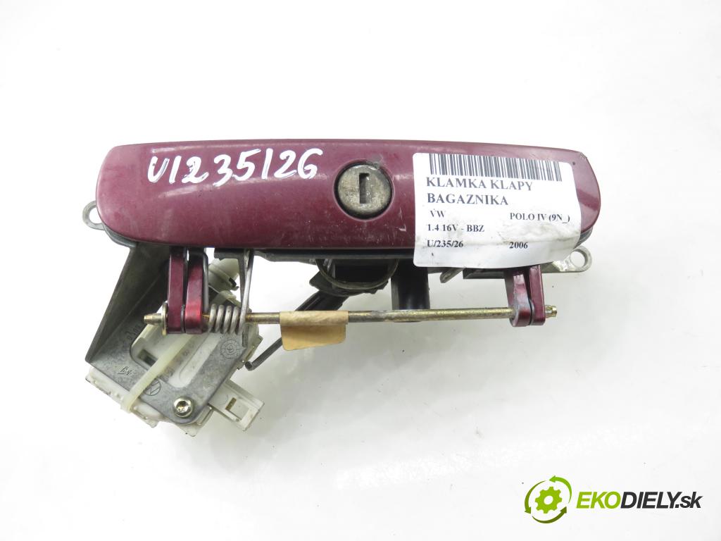 VW POLO (9N_) HB 2006 74,00 1.4 16V - BBZ 1390,00 Kľučka dverí kufor