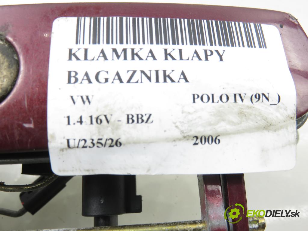 VW POLO (9N_) HB 2006 74,00 1.4 16V - BBZ 1390,00 Kľučka dverí kufor