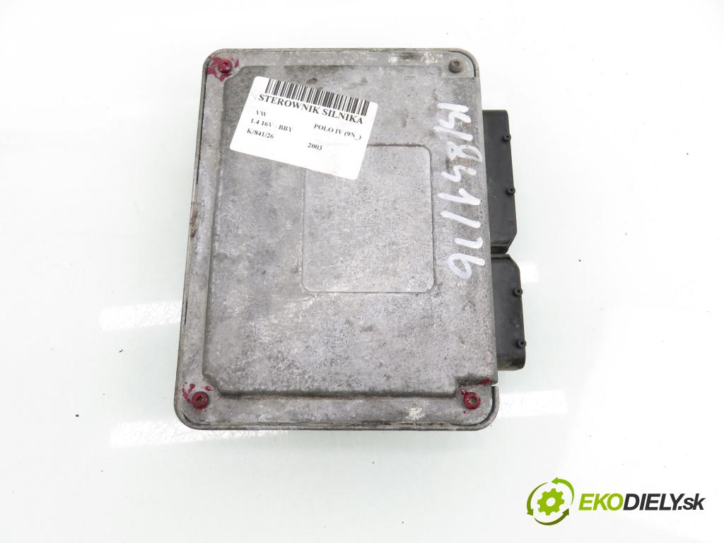 VW POLO (9N_) HB 2003 55,00 1.4 16V 75 - BBY 1390,00 Riadiaca jednotka Motor IAW4MVGP ; 036906034GP ; 6160106602