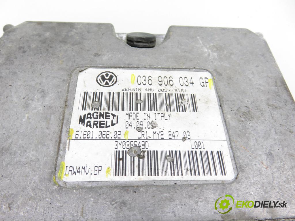 VW POLO (9N_) HB 2003 55,00 1.4 16V 75 - BBY 1390,00 Riadiaca jednotka Motor IAW4MVGP ; 036906034GP ; 6160106602