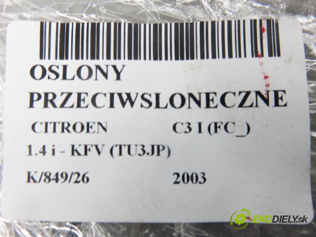 CITROEN C3 I (FC_) HB 2003 54,00 1.4 i - KFV (TU3JP) 1360,00 kryty protislnečné
