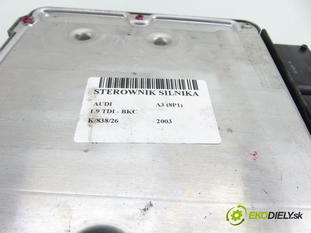 AUDI A3 (8P1) HB 2003 77,00 1.9 TDI PD 105 - BKC 1896,00 Riadiaca jednotka Motor 03G906016J ; 0281011383