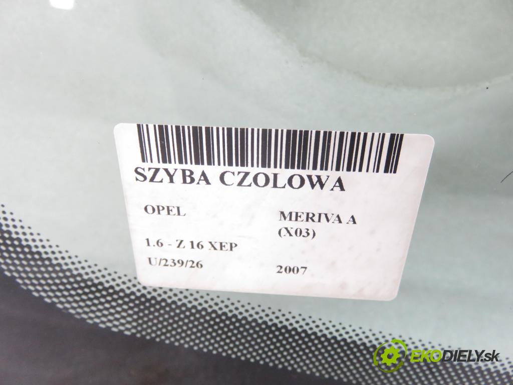 OPEL MERIVA A nadwozie wielkoprzestrzenne (MPV) (X03) HB 2007 77,00 1.6 16V 105 - Z 16 XEP 1598,00 Okno čelná