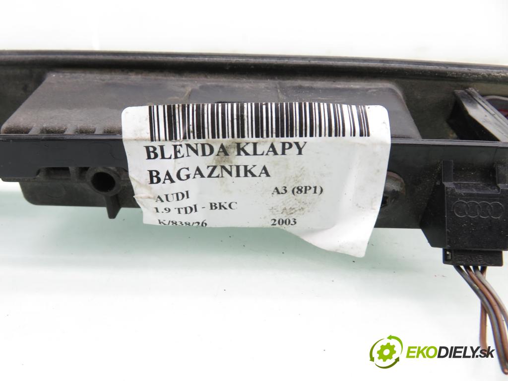 AUDI A3 (8P1) HB 2003 77,00 1.9 TDI PD 105 - BKC 1896,00 Zadné čelo dverí kufor 8P4827574
