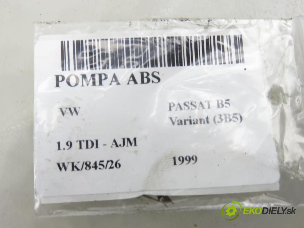 VW PASSAT B5 Variant (3B5) KOMBI 1999 85,00 1.9 TDI - AJM 1896,00 Pumpa ABS 8E0614111T ; 0265202401 (Pumpa ABS)