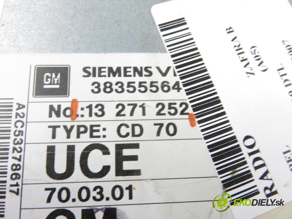 OPEL ZAFIRA B (A05) MINIVAN 2007 74,00 1.9 CDTI 8V 101 - Z 19 DTL 1910,00 RADIO CD 13271252