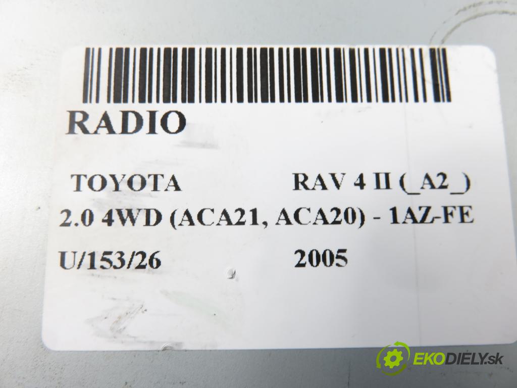 TOYOTA RAV 4 II (_A2_) SUV 2005 110,00 2.0 4WD 150 - 1AZ-FE 1998,00 RADIO CD 8612042130