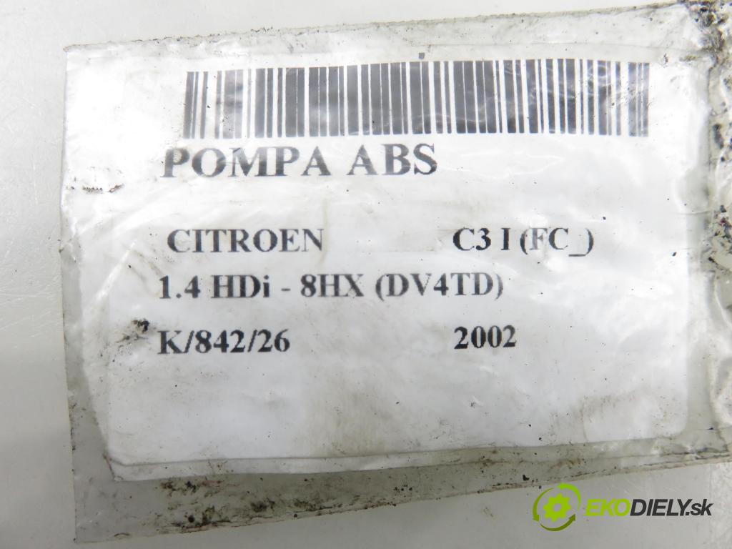 CITROEN C3 I (FC_) HB 2002 50,00 1.4 HDi 8V - 8HX 1398,00 Pumpa ABS 10097011063 ; 5WK84106 ; 10020700014 (Pumpa ABS)