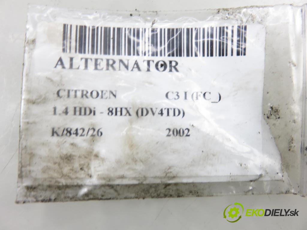 CITROEN C3 I (FC_) HB 2002 50,00 1.4 HDi - 8HX (DV4TD) 1398,00 Alternátor 9644529680 (Alternátor)