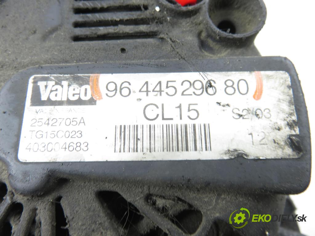 CITROEN C3 I (FC_) HB 2002 50,00 1.4 HDi - 8HX (DV4TD) 1398,00 Alternátor 9644529680 (Alternátor)