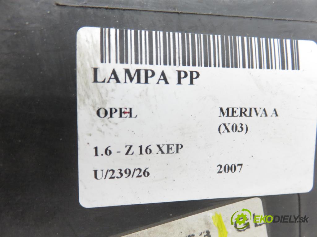 OPEL MERIVA A nadwozie wielkoprzestrzenne (MPV) (X03) HB 2007 77,00 1.6 16V 105 - Z 16 XEP 1598,00 Svetlo PP 93321053