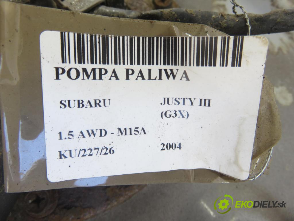 SUBARU JUSTY III (G3X) MINIVAN 2004 79,00 1.5 AWD - 99 M15A 1490,00 nádržka paliva benzín