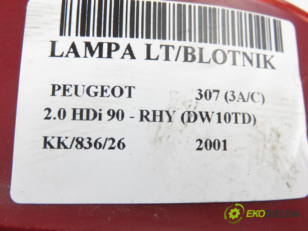 PEUGEOT 307 (3A/C) HB 2001 66,00 2.0 HDi 90 - RHY (DW10TD) 1997,00 světlo levé zadní