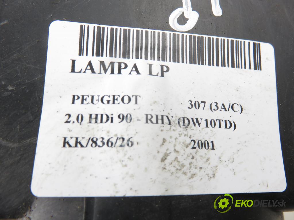 PEUGEOT 307 (3A/C) HB 2001 66,00 2.0 HDi 90 - RHY (DW10TD) 1997,00 světlo LP 9634369580