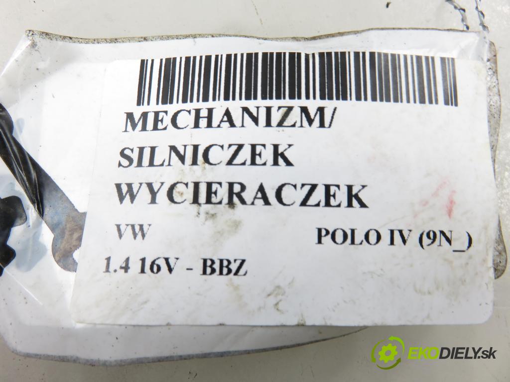 VW POLO (9N_) HB 2006 74,00 1.4 16V - BBZ 1390,00 Motorček stieračov 0390241524 ; 6Q1955119A ; 3398009600