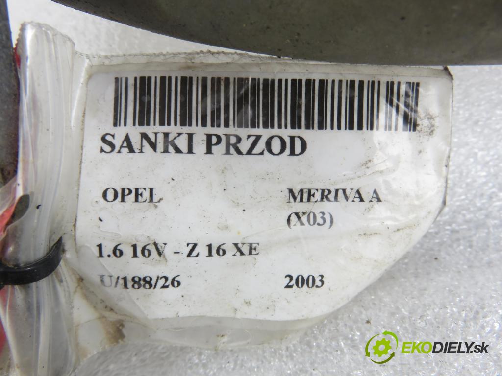 OPEL MERIVA A nadwozie wielkoprzestrzenne (MPV) (X03) MINIVAN 2003 74,00 1.6 16V - Z 16 XE 1598,00 predný