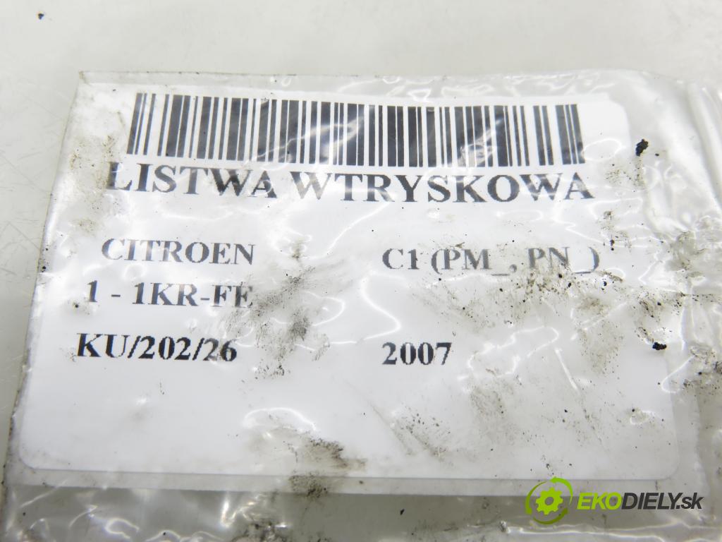 CITROEN C1 (PM_, PN_) HB 2007 50,00 1.0 12V R3 68 - 1KR-FE 998,00 Lišta vstrekovacia 232500Q010 ; 238140Q010 ; 238140Q010A (Vstrekovacia lišta)