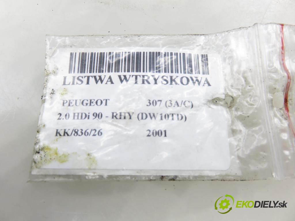 PEUGEOT 307 (3A/C) HB 2001 66,00 2.0 HDi 90 - RHY (DW10TD) 1997,00 Lišta vstrekovacia 5WS40002 ; 9640387980 ; 5WS40006 (Vstrekovacia lišta)