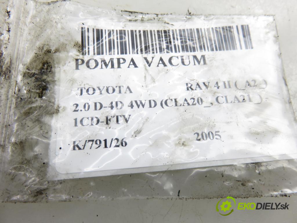 TOYOTA RAV 4 II (_A2_) SUV 2005 85,00 2.0 D-4D 4WD 116 - 1CD-FTV 1995,00 Pumpa vákuová 2930027020 ; 0810002740