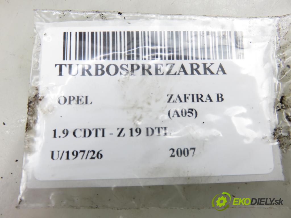 OPEL ZAFIRA B (A05) MINIVAN 2007 74,00 1.9 CDTI 8V 101 - Z 19 DTL 1910,00 Turbodúchadlo 55205474 (Turbodúchadlo (kompletné))