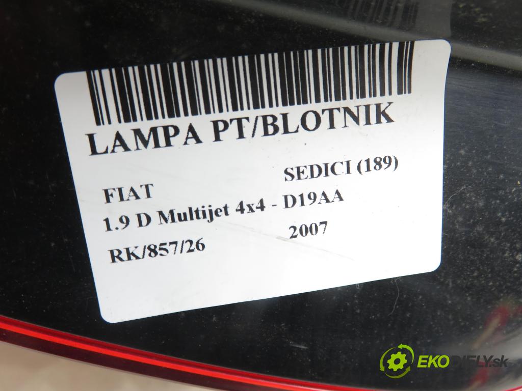 FIAT SEDICI (189_) CROSSOVER 2007 88,00 1.9 D Multijet 120 4x4 - D19AA 1910,00 Svetlo pravé zadné 22016684
