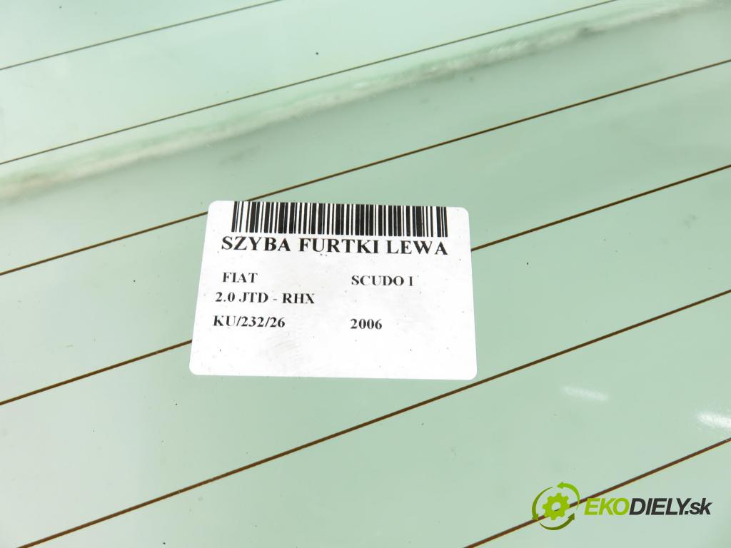 FIAT SCUDO Skrzynia (220_) FURGON 2006 69,00 2.0 JTD - RHX 1997,00 Okno dvierka ľavá strana