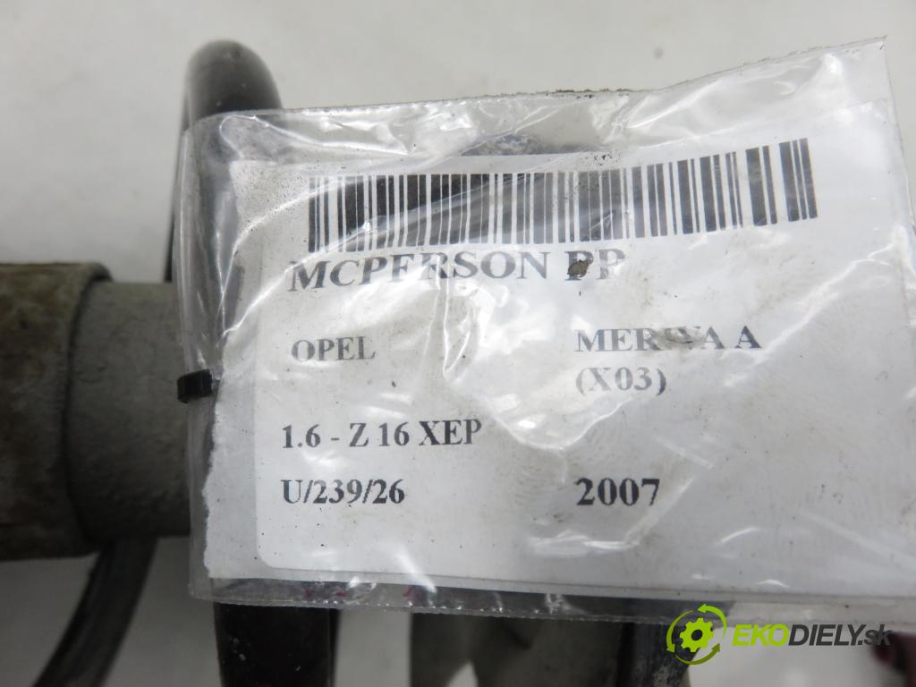 OPEL MERIVA A nadwozie wielkoprzestrzenne (MPV) (X03) HB 2007 77,00 1.6 - Z 16 XEP 1598,00 MCPERSON PP