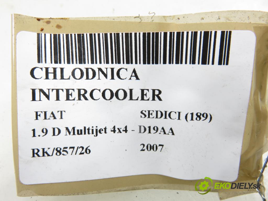 FIAT SEDICI (189_) CROSSOVER 2007 88,00 1.9 D Multijet 120 4x4 - D19AA 1910,00 chladič intercooler 1362079J51