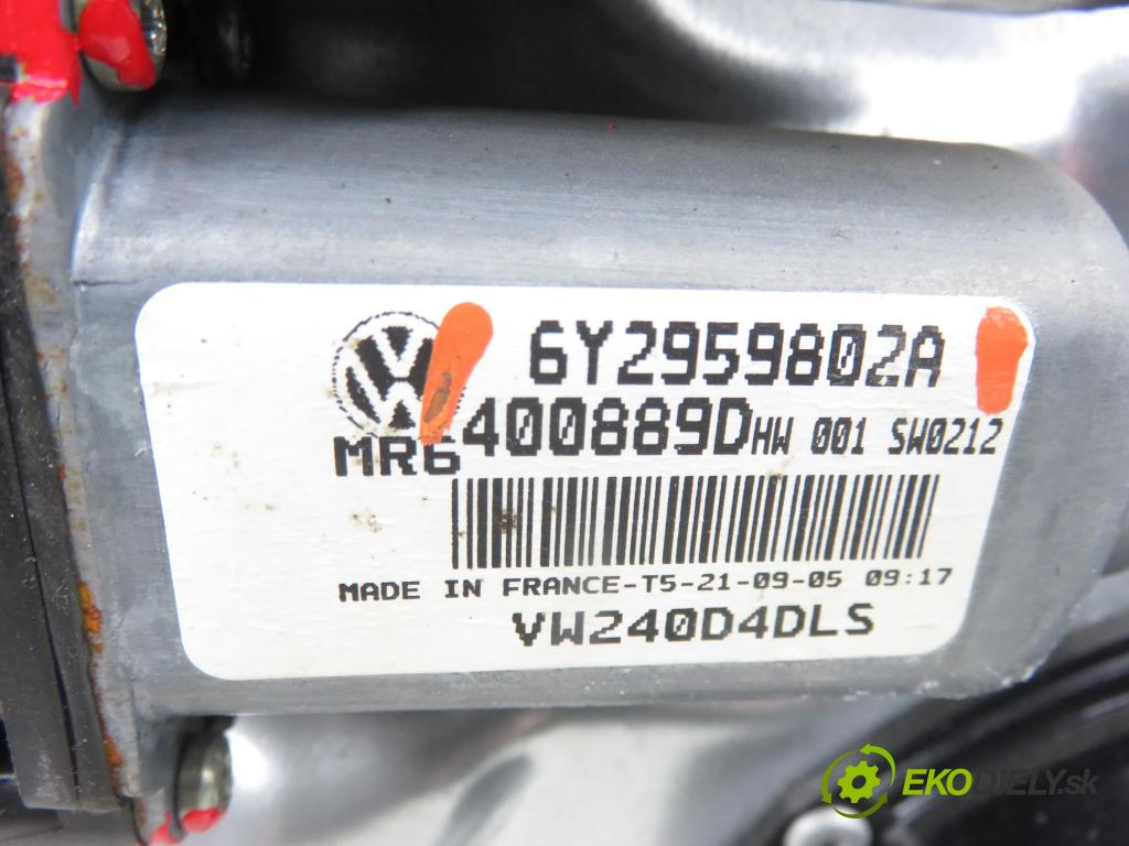 VW POLO (9N_) HB 2006 74,00 1.4 16V - BBZ 1390,00 Mechanizmus okien 6Y2959802A ; 6Q4837755