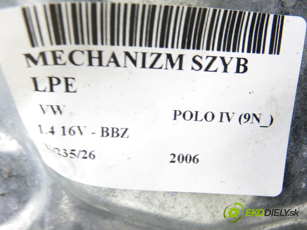 VW POLO (9N_) HB 2006 74,00 1.4 16V - BBZ 1390,00 Mechanizmus okien 6Y2959802A ; 6Q4837755