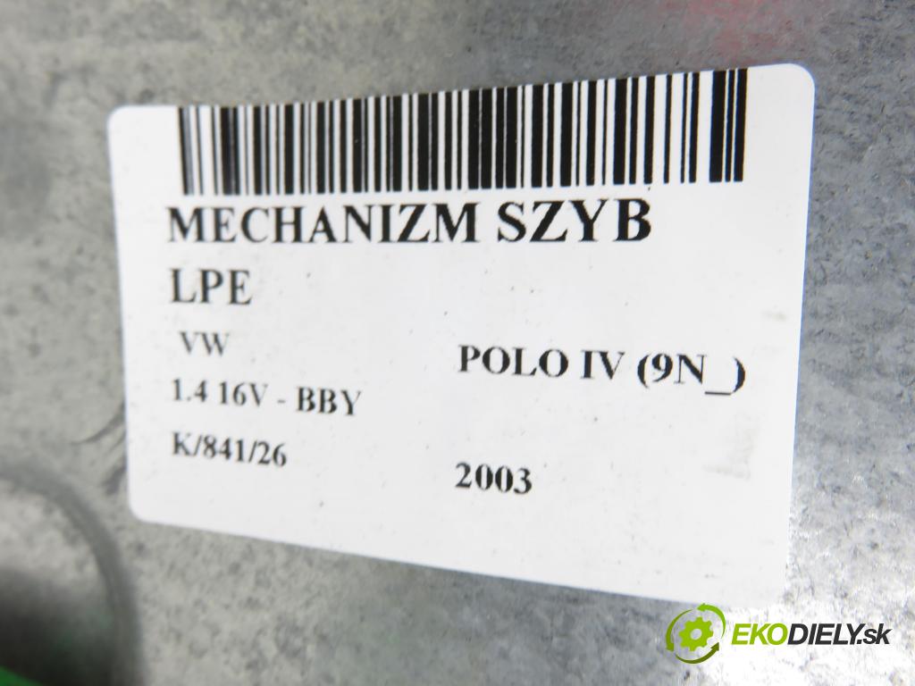 VW POLO (9N_) HB 2003 55,00 1.4 16V 75 - BBY 1390,00 Mechanizmus okien 6Q2959802A
