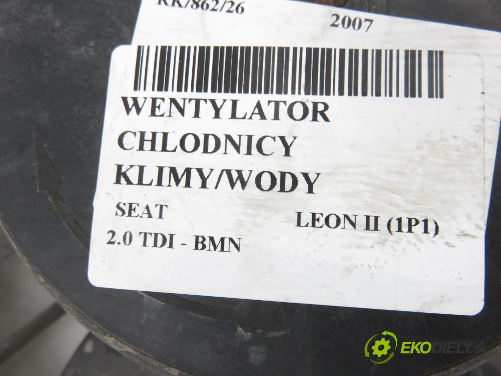 SEAT LEON (1P1) HB 2007 125,00 2.0 TDI - BMN 1968,00 Ventilátor chladič klíma/voda 1K0121207AT