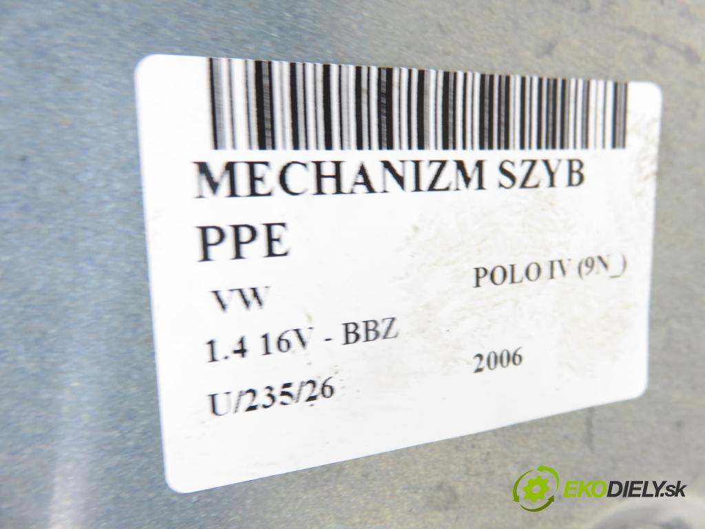 VW POLO (9N_) HB 2006 74,00 1.4 16V - BBZ 1390,00 Mechanizmus okien 6Y2959801 ; 6Q4837756