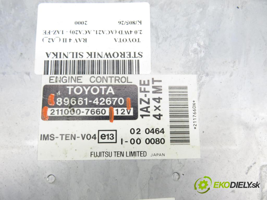 TOYOTA RAV 4 II (_A2_) SUV 2000 110,00 2.0 4WD 150 - 1AZ-FE 1998,00 Riadiaca jednotka Motor 2110007660 ; 8966142670