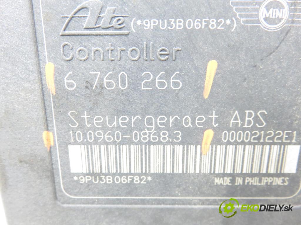 MINI MINI I (R50, R53) HB 2003 85,00 COOPER (116KM) 1598,00 Pumpa ABS 6760266 ; 6760265 ; 10096008683 (Pumpa ABS)