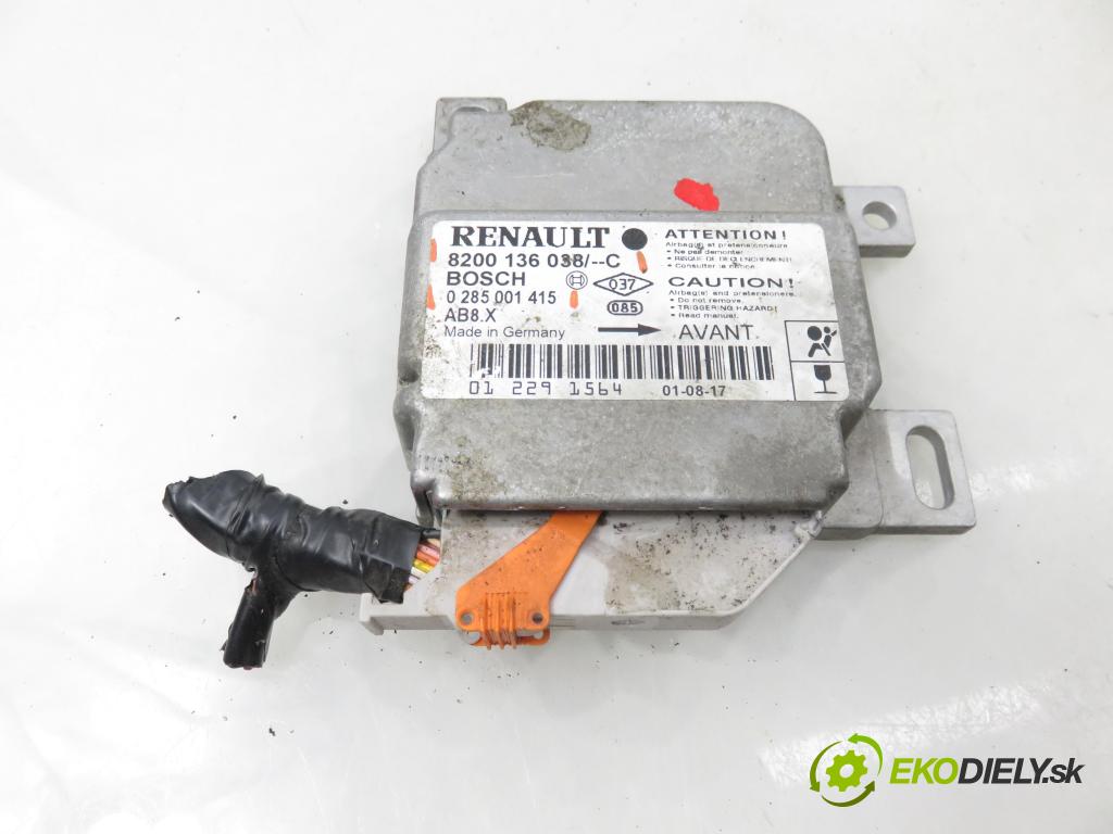 RENAULT CLIO II (BB_, CB_) HB 2001 43,00 1.2 (BB0A, BB0F, BB10, BB1K, BB28, BB2D, BB2H, CB0 1149,00 MODUL air BAG 8200136038C ; 0285001415