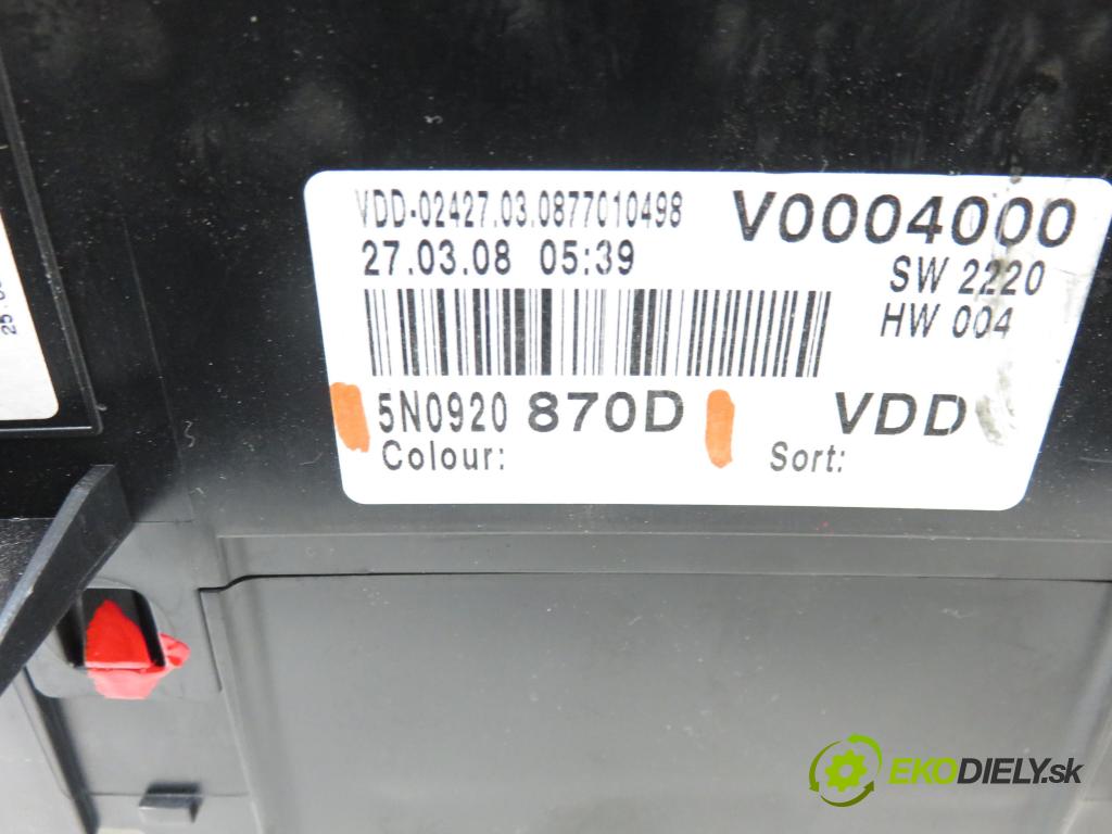 VW TIGUAN (5N_) SUV 2008 103,00 2.0 TDI 4motion - CBAB 1968,00 Prístrojovka elektrický 5N0920870D